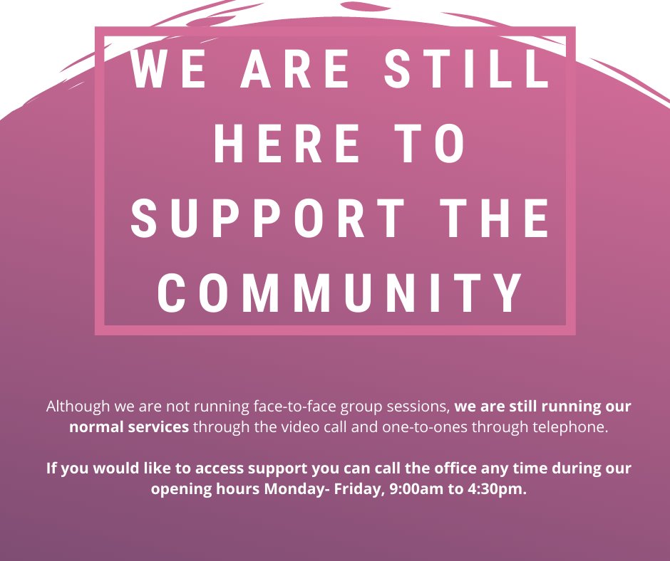 We may be in a lockdown, but we're still here to support you. You can get support by giving us a call- see below for more details