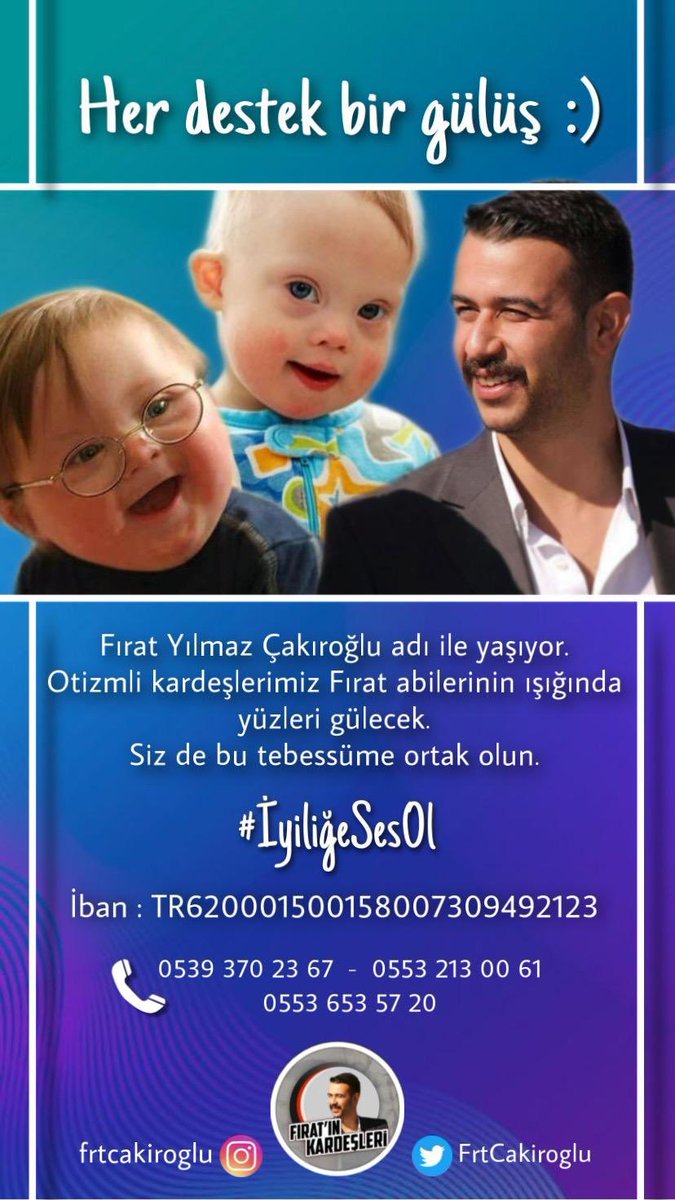 Selçuklu  Özel  Eğitim  Uygulama Okulu 1.ve 2. Kademe okulunda açılacak olan Otizm sınıfına destek olalım.

Otizmli kardeşlerimizin hayata tutunması için bir sırada sen koy, onların gülüşüne hep beraber sebep olalım ✨
#İyiliğeSesOl