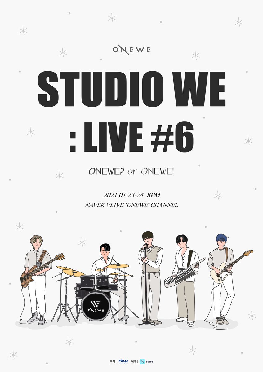 official_ONEWE's tweet photo. [#ONEWE]

<STUDIO WE : LIVE #6 
[ONEWE? or ONEWE!] 
VLIVE 생중계 공연 안내📢>

🔹 티켓 오픈 일정 🔹
✔ VLIVE
✔ 21년 1월 13일 (수) 6PM

📍 상세 안내
🔗 https://t.co/ienWHTXKtk

#원위 #WEVE #위브 #STUDIO_WE https://t.co/GSjbdFig9S