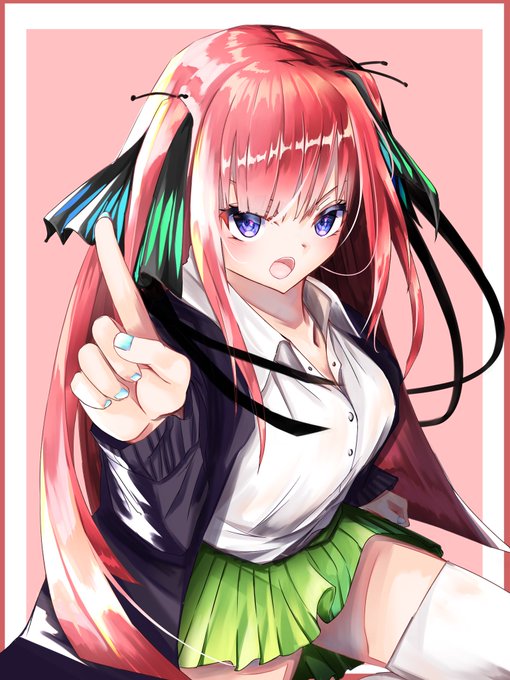 らくながく Gaku Rakuna@同人誌発売中さんがTwitterに投稿した中野二乃(五等分の花嫁)のイラスト。