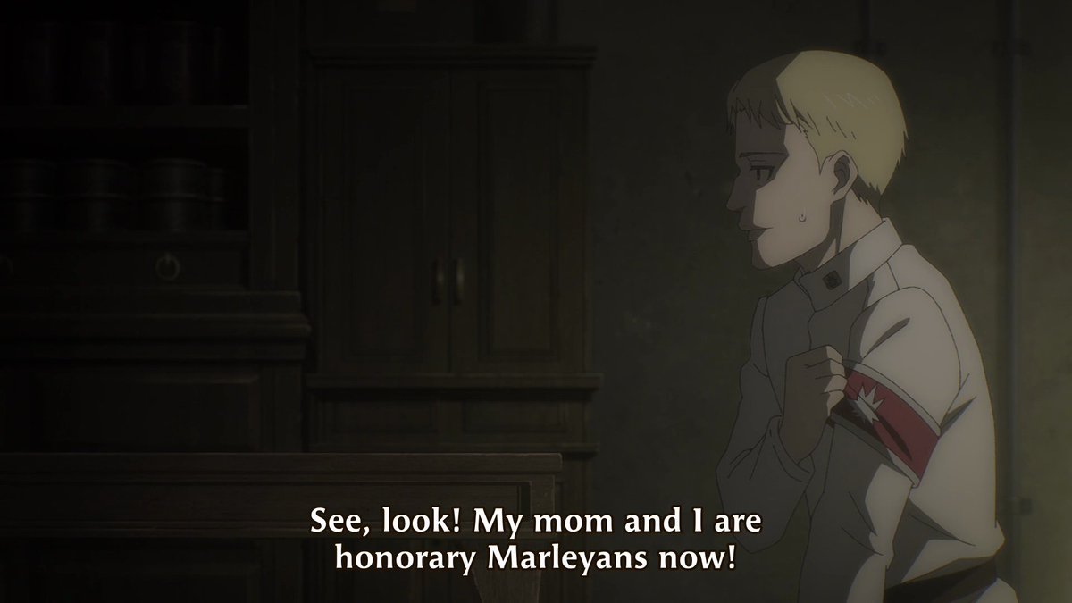 Both Eren and Reiner not only faced the cruelty of oppression, but they also had the desire to help others. Even more importantly, they had selfish desires that kept them moving forward into hell."I was right... I'm the same as you."