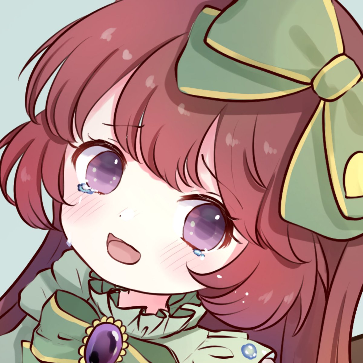 Twitter 上的 ちゃの イラスト モンスト ルイス キャロル A 緑の衣装が可愛かったので W 本家は笑みを浮かべてたけど 泣かせてみた ｪ T Co R6bmorpn4c Twitter