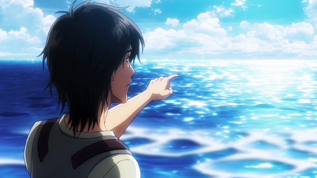 And this brings us back to the Ocean scene. "If we kill our enemies out there, will we be free?." Eren clearly doesn't know what awaits him beyond this hell and he doesn't know if this will bring him freedom. The people on the other side are the same but they're also his enemies