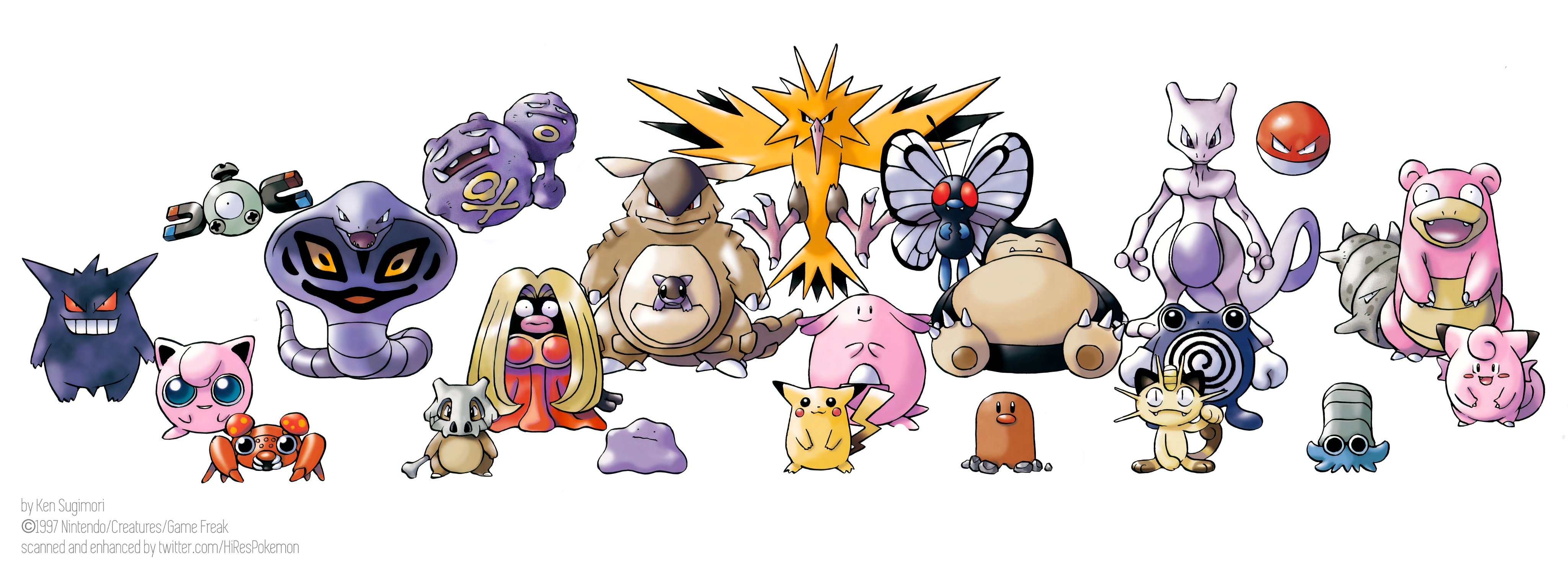 Hi Res Pokemon Rescuing Official Pokemon Art Mini Gen 1 Set By Ken Sugimori From The 1997 Cd Game Boy Pokemon Sound Complete Set Some Of Them Also Apperaed In