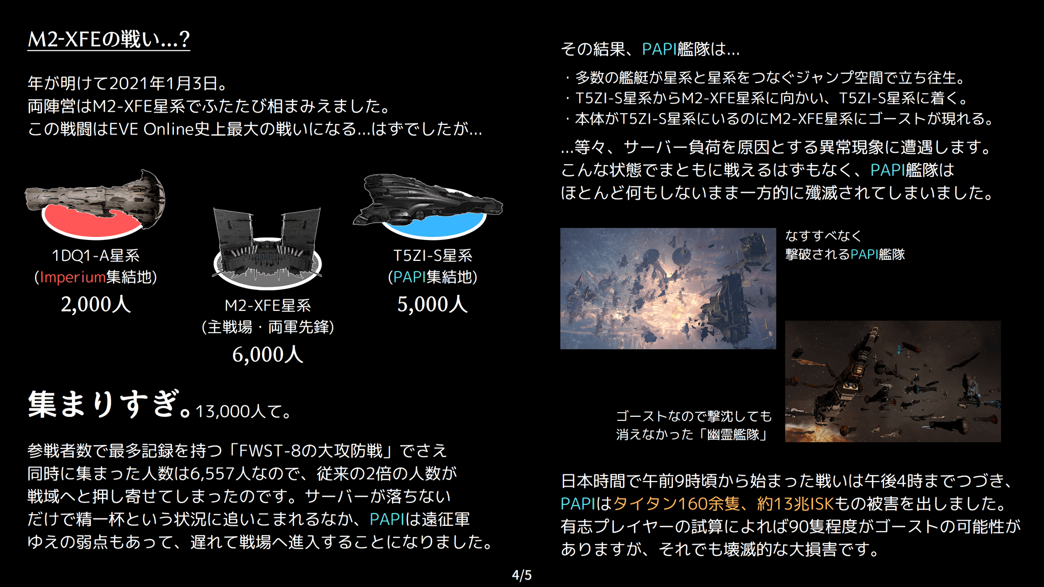 やつがれ Eve Onlineで13 000隻の艦隊戦が起きかけた話