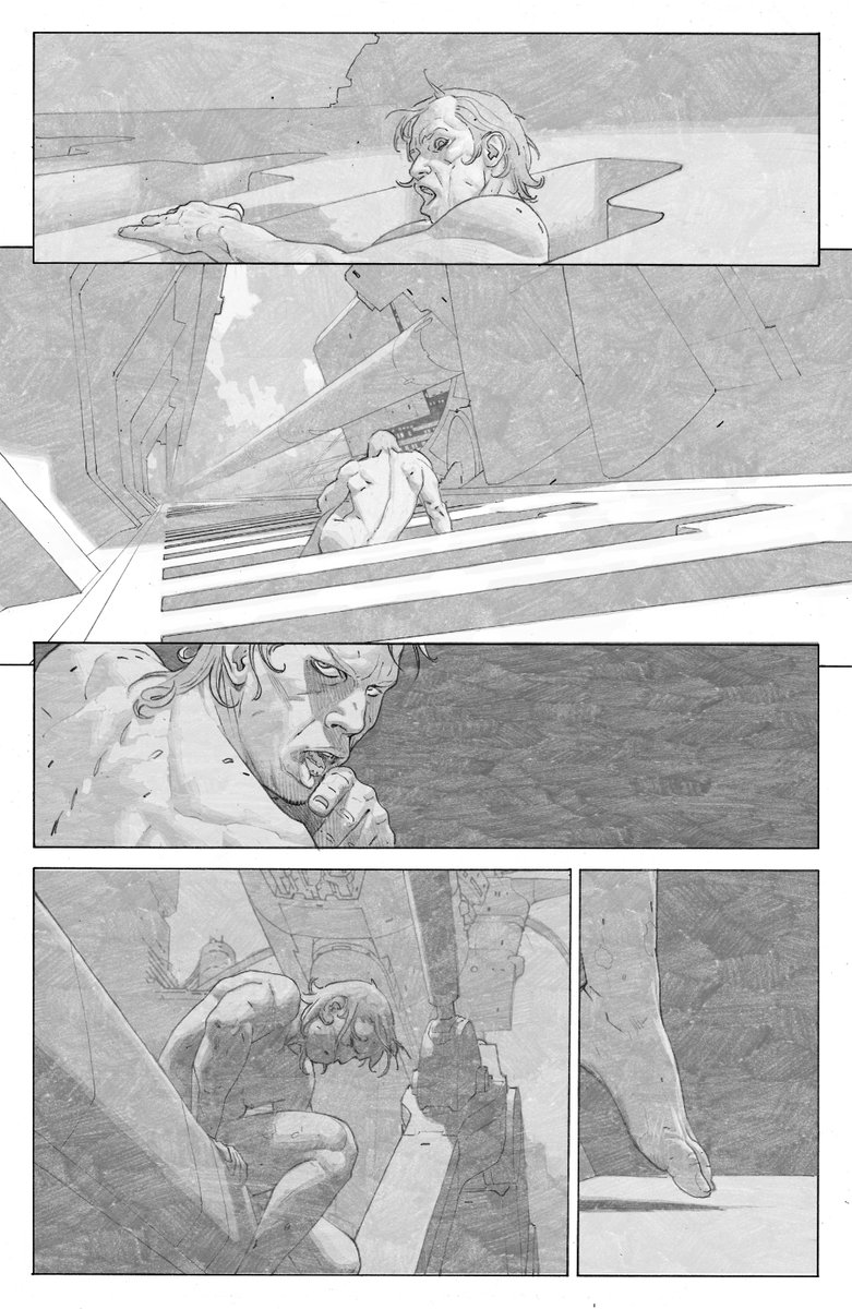 Quick elaboration, as promised. I'm gonna stick to the published preview to avoid spoilers.First things first. Page 1 is as elaborate as it gets. Utterly rendered, because this is your entry into the world, and it needs to give you that epic feel. A sense of what to expect.