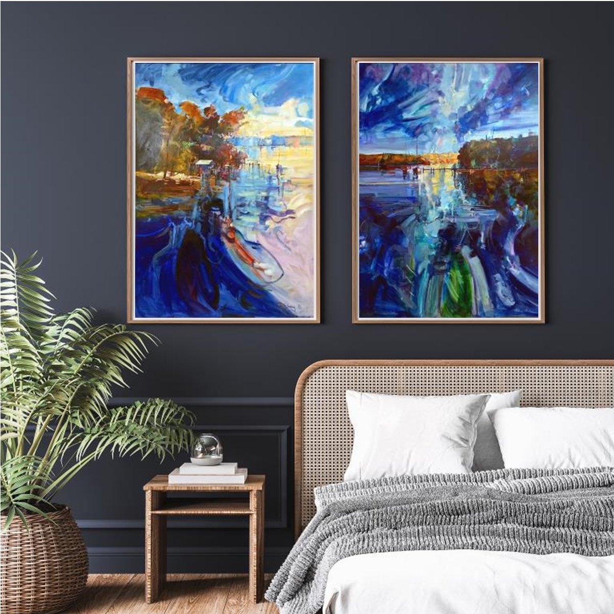 BroadwayFrames's tweet photo. Pairing art from the same artist can have a dramatic impact on a space! These two #KenStrong paintings work great together in any room!
.
.
.
.
(Left)
Ken Strong
Cast Off Chesapeake
48" x 36"
Available.
.
.
.
(Right)
Ken Strong
Last Light on the Camden Haven
48" x 36"
Available. https://t.co/XTdYa5Jhzi