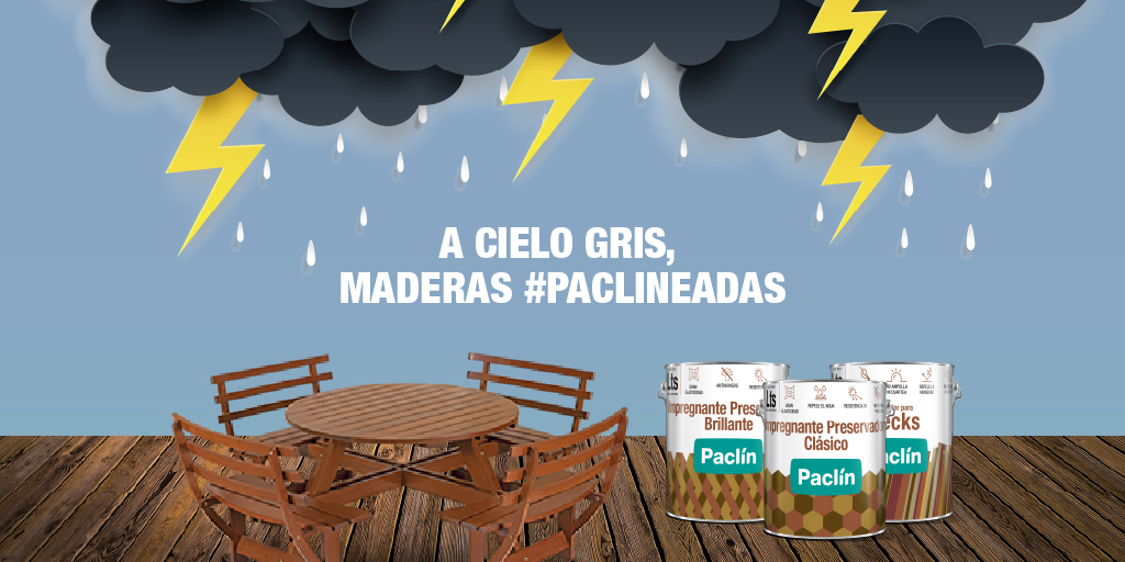 Pinturas_Paclin's tweet photo. Lluvia no te tenemos miedo, porque con nuestros protectores para maderas tus muebles de exterior duran muuuucho más https://t.co/7nPkyHrjRz