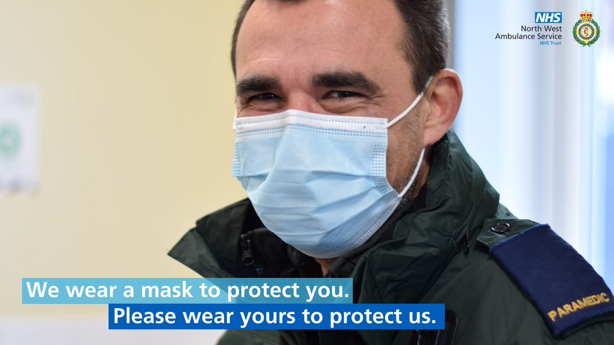 If an ambulance is on its way and you're able to wear a mask - be sure to have one on when the crew arrive.

This helps to protect everyone. 😷

#StaySafe