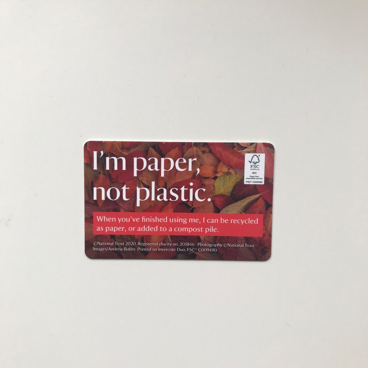 Thanks <a href="/nationaltrust/">National Trust</a> for this #plasticfree card! Every step counts to turn the tap off plastic