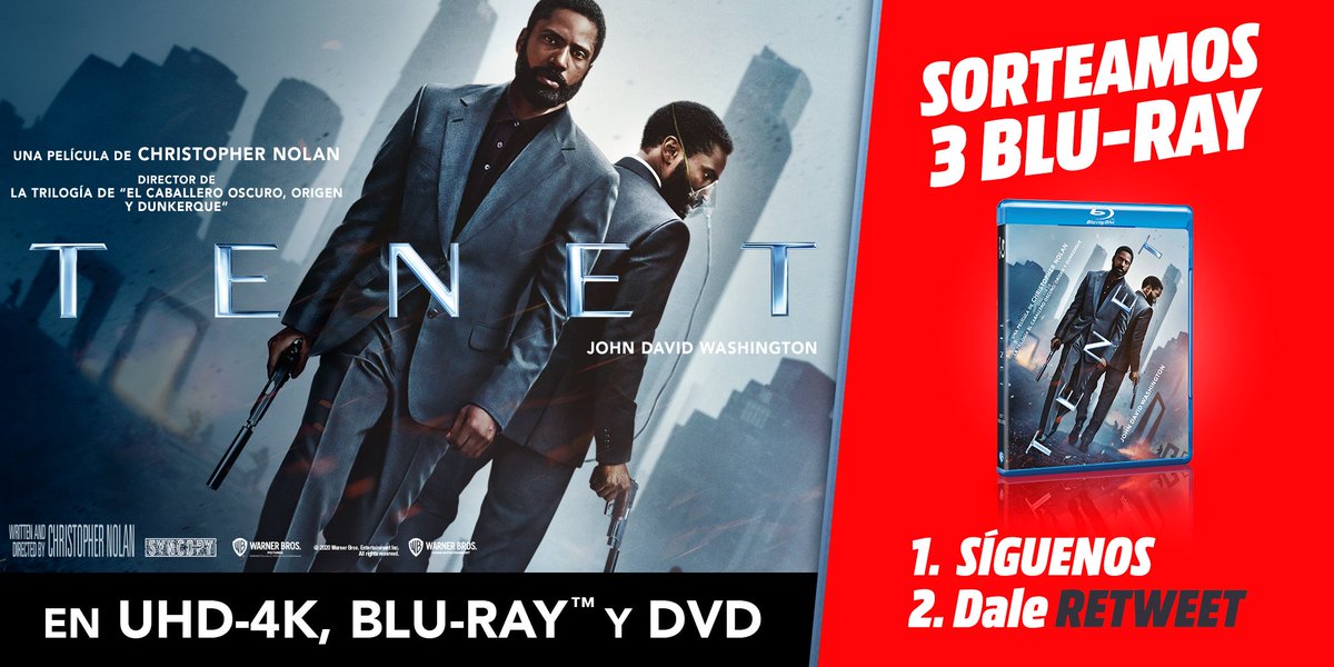 🌀¿Qué es #TENET? 🤔 SORTEAMOS 3 BLU-RAY de la peli para que lo descubras y flipes con este peliculón🔥🌀

1⃣ Dale RT
2⃣ Síguenos

‼️¿Disfrútala ya aquí?👉 bit.ly/TenetMM

⏱️Solo hasta el 14/01 <a href="/DisneySpain/">Disney España</a>
BBLL⚙️ bit.ly/BBLLTenetMM