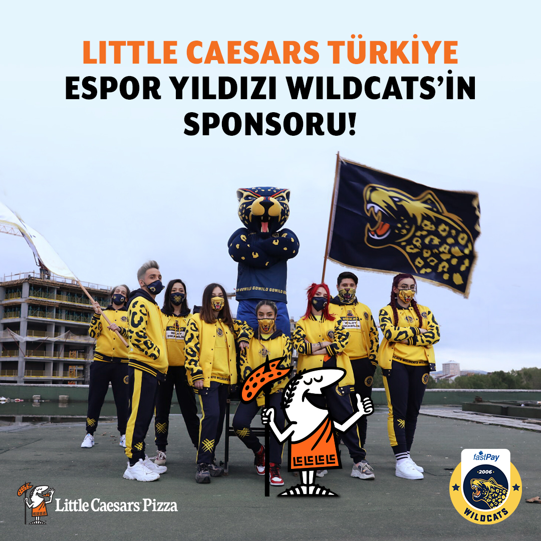 LittleCaesarsTR's tweet photo. Little Caesars Türkiye olarak dünyanın en büyük espor takımı ünvanını alan Wildcats’in resmi yiyecek sponsoru olduk. Wildcats’e 2021 sezonunda başarılar dileriz. https://t.co/pQlkPVerxQ