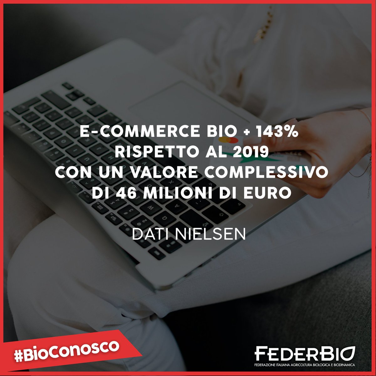 FederBio's tweet photo. #BioConosco
🛒 L’E-commerce Bio è cresciuto nel periodo pre-covid del 78%, durante il lockdown del 214%, mentre nel post lockdown è cresciuto del 182% rispetto ai dati del 2019. In totale l’e-commerce bio ha rappresentato il 7% del totale delle vendite online. https://t.co/3wcEl0wIZo