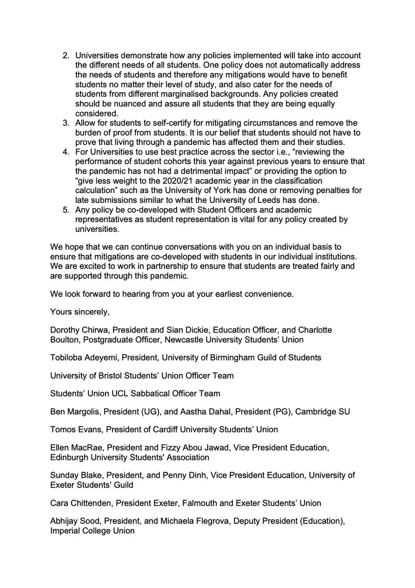 NUSUpresident's tweet image. Today myself and other officers from across the Russell Group wrote to them to express our concerns over the No Detriment Policy statement they released week. We will keep fighting to ensure that students are treated fairly and we look forward to their reply #ForgottenStudents