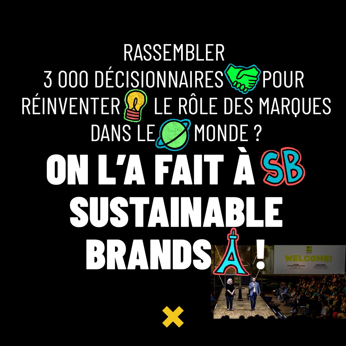 pixelis_agency's tweet photo. [TEMPO FIERTÉ]  
@SustainBrandsFr 19, on en a encore des étoiles dans les yeux ! C’était un gros challenge, et on l’a relevé grâce à nos équipes et la puissance de l'écosystème.
Sustainable Brands Paris est en pleine mutation, restez connectés pour 2021 🌿 

#25tempsdePixelis https://t.co/wSWG4r1WwS