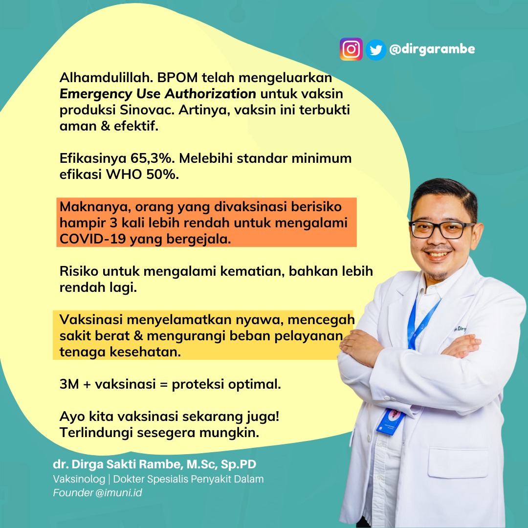 dirgarambe's tweet image. Alhamdulillah.

Vaksinasi sekarang juga! 
Terlindungi sesegera mungkin.