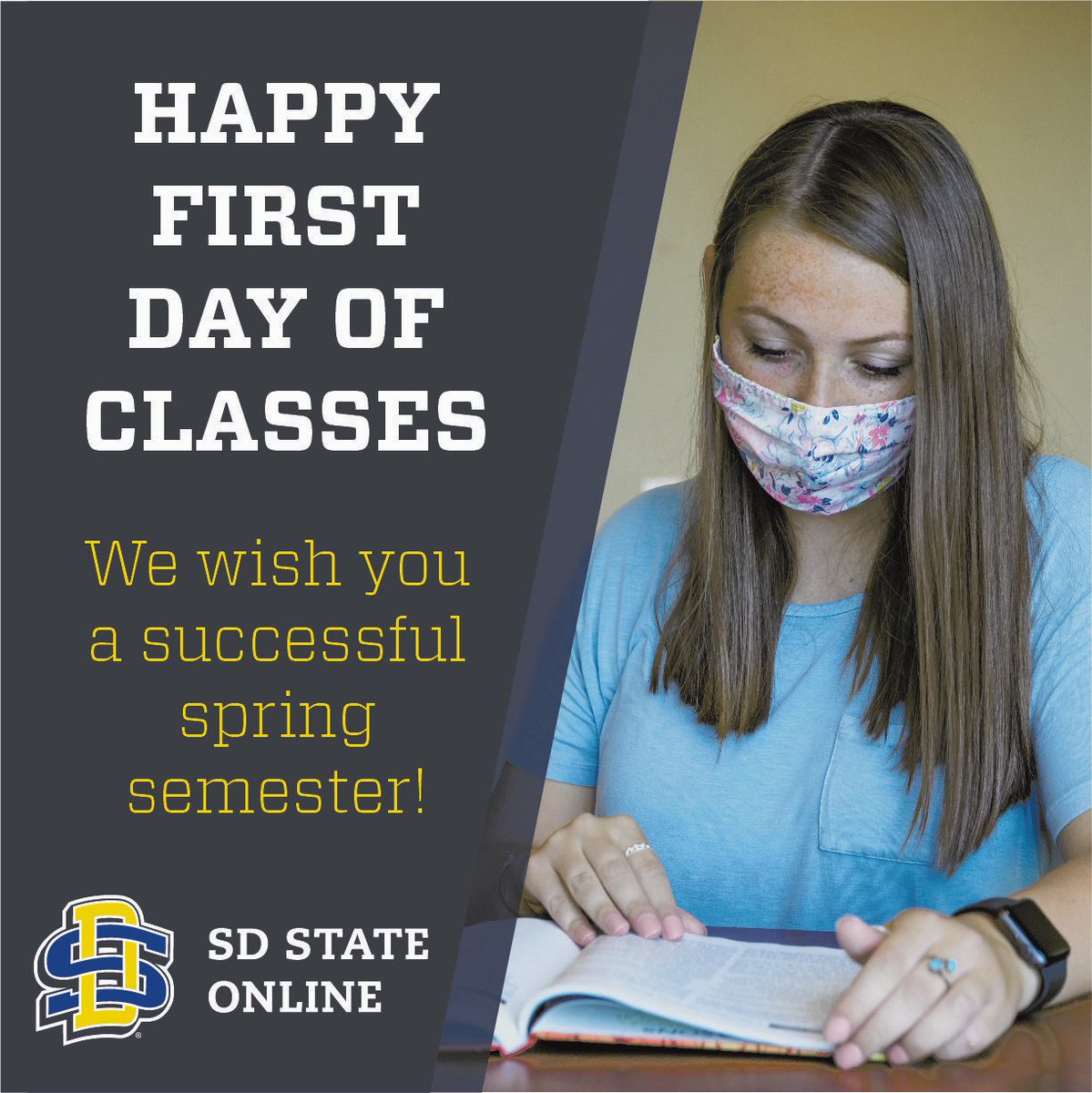 SDSUDistanceEd's tweet image. It's the first day of #onlineclasses. We are excited to have you back and wish you a successful spring semester.
