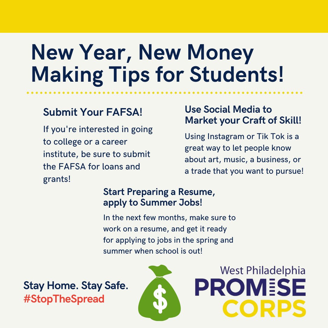 PromiseCorpsPHL's tweet photo. #MoneyMonday! 🤑🤑 
Start the new year off strong with these tips from us! Share with us how you will be better at money management or money making this year?! ⬇️⬇️

#americorps #promisecorps #philly #nationalservice https://t.co/RPyH4J2IYj