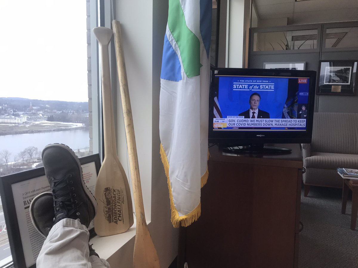 BasilSeggos's tweet photo. A @NYGovCuomo #StateOfTheState unlike any other, delivered virtually amidst multiple national crises. The Governor announced a major push to make clean energy a major component of our rebuild— to create jobs and fight #ClimateChange. 🌎 https://t.co/vb9cketQ6z