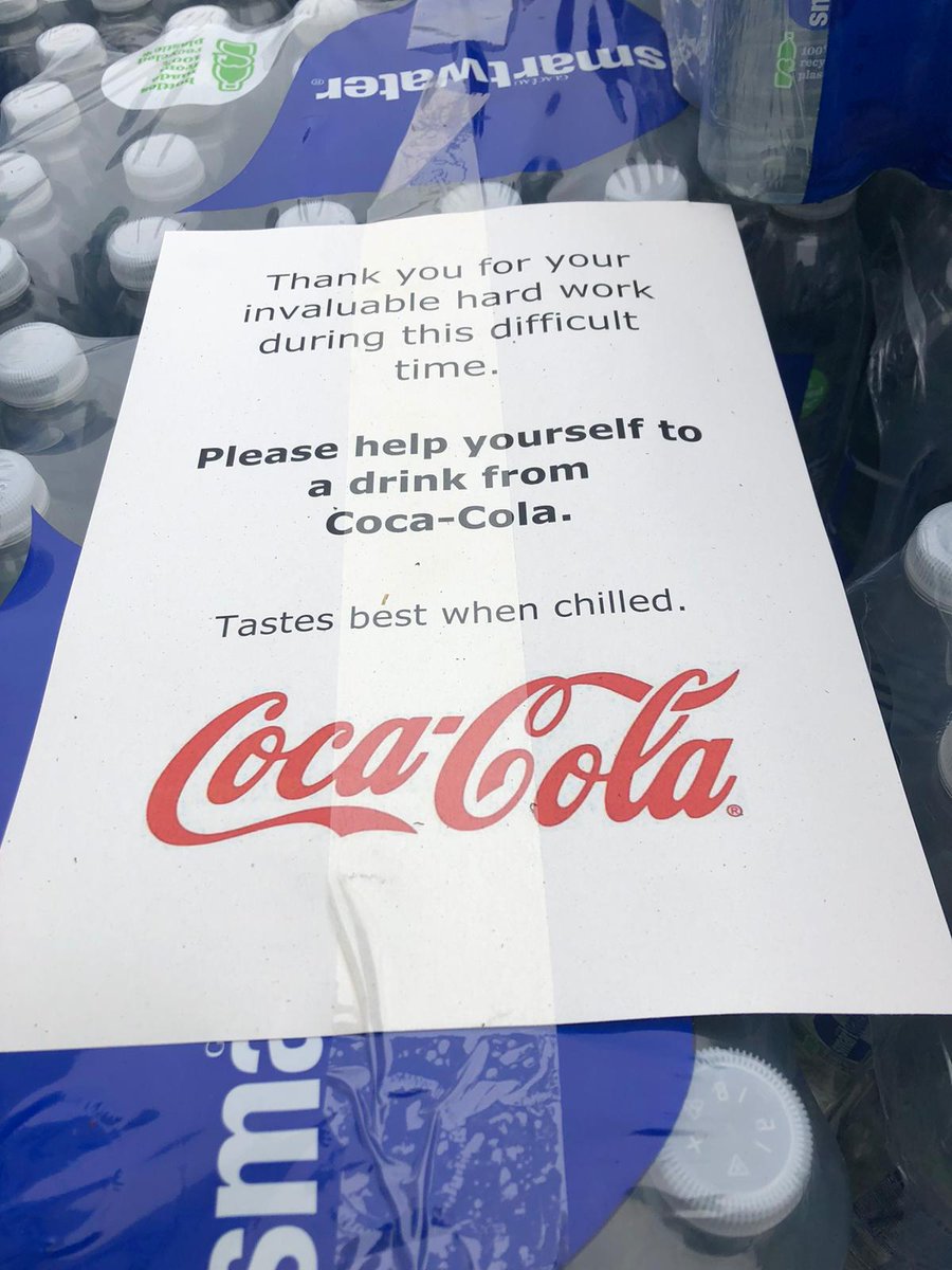 RBHCharity's tweet photo. Our staff asked for soft drinks and @CocaCola_GB have more than delivered! These will provide a brilliant thirst quenching pick-me-up during a busy shift.

Thank you 💜 https://t.co/8d42QcRsw7
