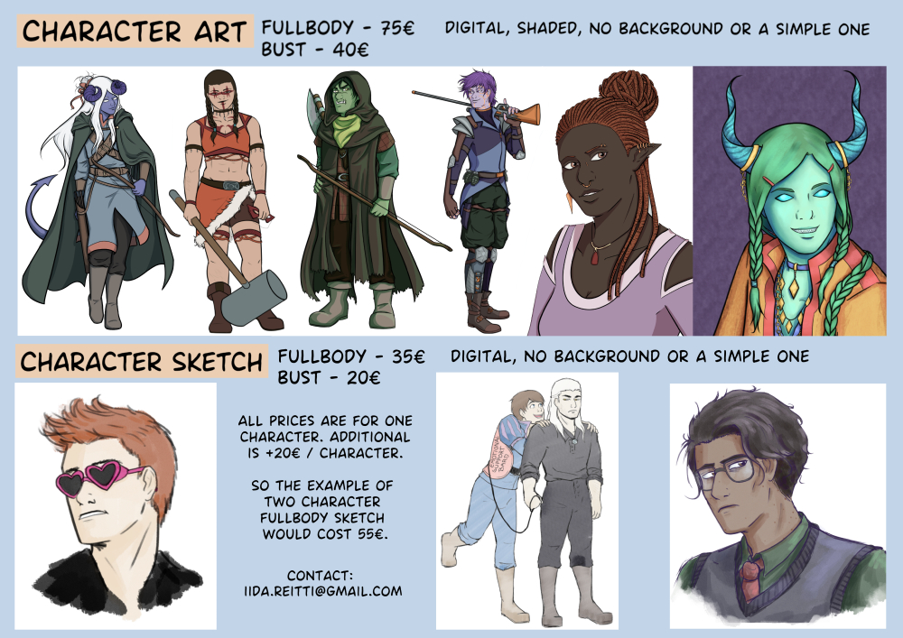 damatris92's tweet photo. I’m opening commissions after a few years! :D If you enjoy my style, now is the time to get something for yourself / as a gift for a friend.

#ArtCommission #art #artistsontwitter #characterart #artwork https://t.co/MqKLNmvFIM