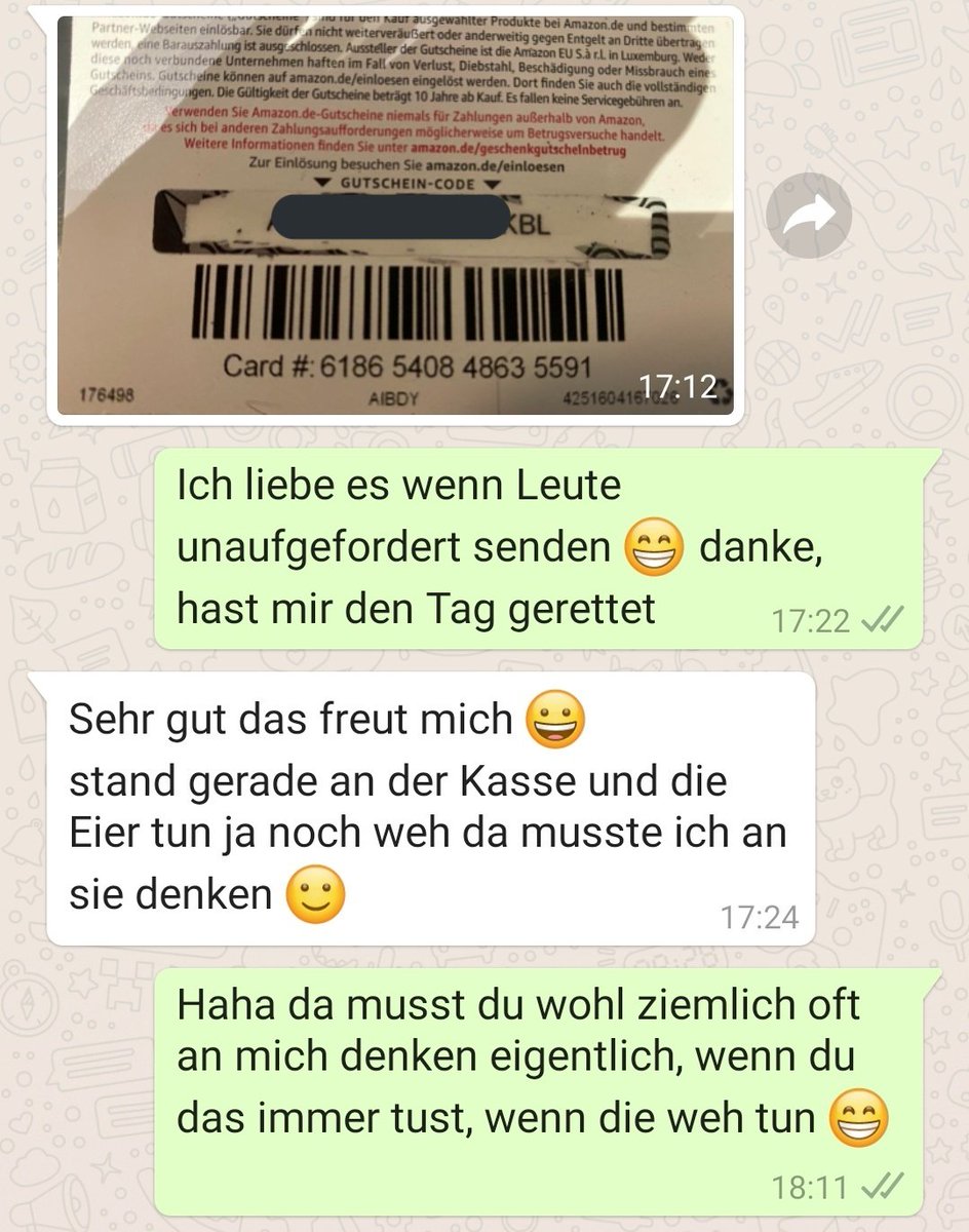 @Simo9021622161
Es kann so einfach sein. 😌
Ich freu mich schon auf das nächstes Treffen mit ihm. 😁
Mal sehen ob die Eier bis dahin wieder verheilt sind. 😂