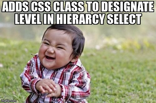 overflow_meme's tweet image. adds css class to designate level in hierarcy select stackoverflow.com/questions/6566… #htmlselect #jquery #fselect