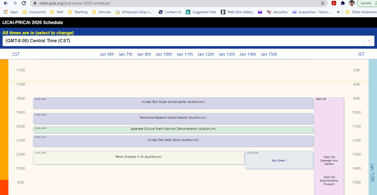 Note for everyone attending virtually - there is a drop-down menu at static.ijcai.org/ijcai-pricai-2… that regionalizes/localizes times for the @IJCAIconf schedule. #IJCAI2020