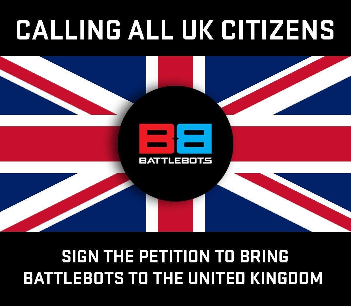 Bristol Bot Builders (@bristolbotbuild) on Twitter photo <a href="/UKRobotWars/">Robot Wars</a> was cancelled in 2018 by the BBC.
Meanwhile <a href="/BattleBots/">BattleBots</a> is US Discovery's biggest TV show!
We need robot combat on UK TV. Please sign this petition backed by the creator of Robot Wars and the producers from Battlebots: chng.it/N2FK6c5jvk <a href="/UKRobotWars/">Robot Wars</a> was cancelled in 2018 by the BBC.
Meanwhile <a href="/BattleBots/">BattleBots</a> is US Discovery's biggest TV show!
We need robot combat on UK TV. Please sign this petition backed by the creator of Robot Wars and the producers from Battlebots: chng.it/N2FK6c5jvk