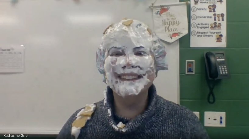 Kate Grier (@yearwithmsgrier) on Twitter photo My students finally earned the reward they were most excited for... Because of their SOARing behavior, I had to pie myself in the face today! Shout out to <a href="/MekaniksClass/">Hillary Mekanik</a> for the shower cap π <a href="/OldHundredES/">Old Hundred Elementary School</a> My students finally earned the reward they were most excited for... Because of their SOARing behavior, I had to pie myself in the face today! Shout out to <a href="/MekaniksClass/">Hillary Mekanik</a> for the shower cap π <a href="/OldHundredES/">Old Hundred Elementary School</a>