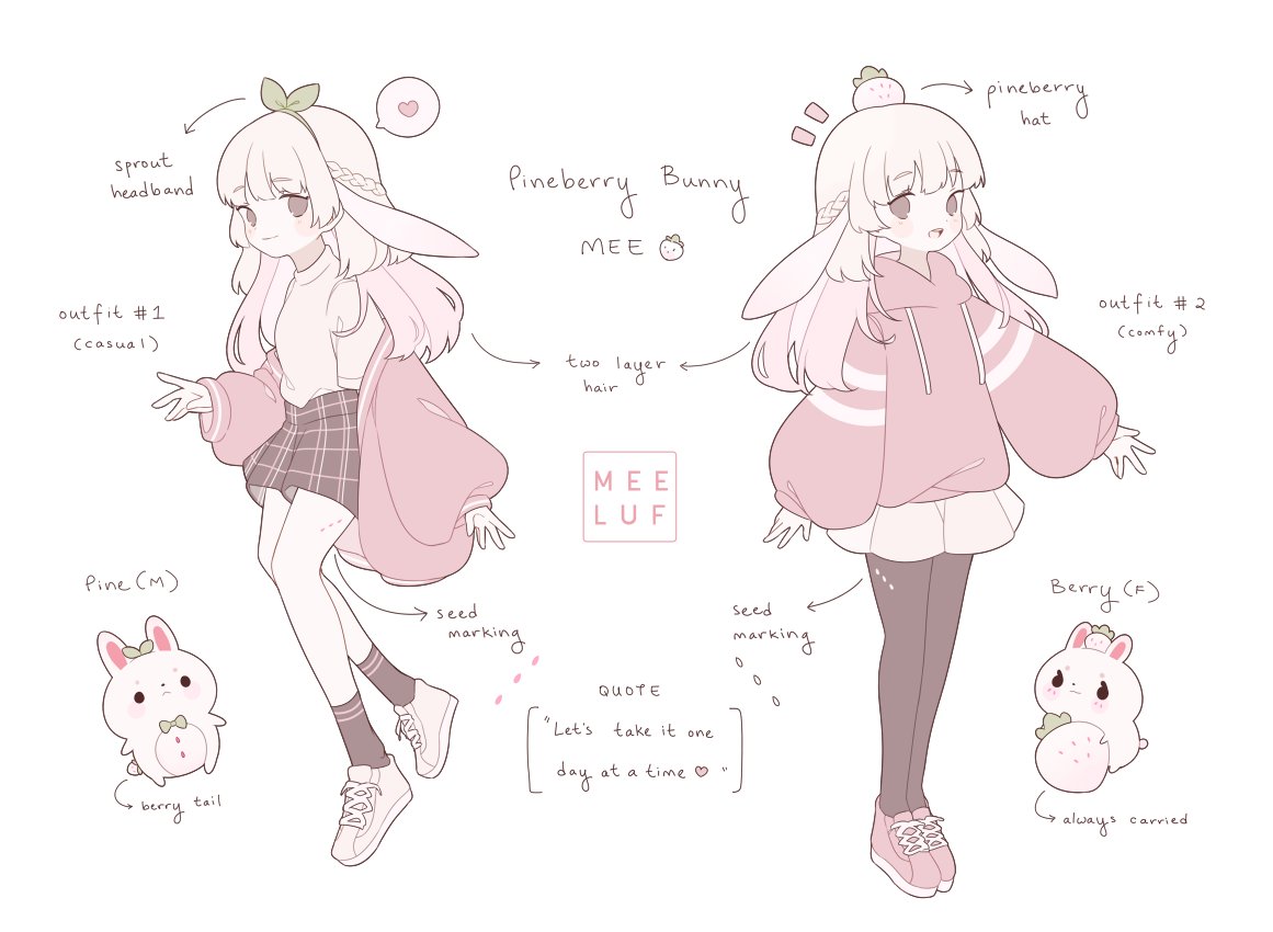 ref sheet for my mascot and her two bunnies! ? 