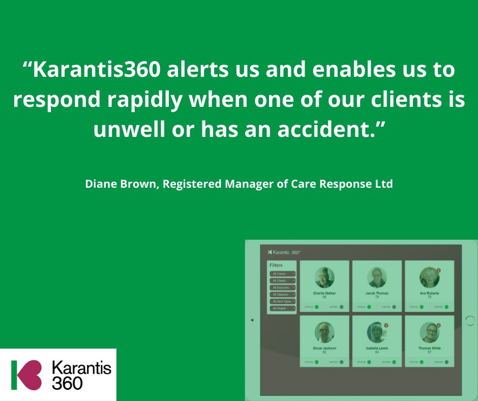 karantis360's tweet photo. We're delighted to be supporting our clients with #technology to ensure the safety and early intervention of those receiving #care. Visit our website to read more about our solution and how we can help you: https://t.co/w7FLAH1wZu #DigitalSocialCare #PredictiveCare https://t.co/uJY9np5es9
