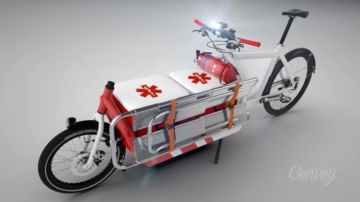 Of course we can also change the type of emergency service vehicles we use to get around.Love this cargo bike ambulance.