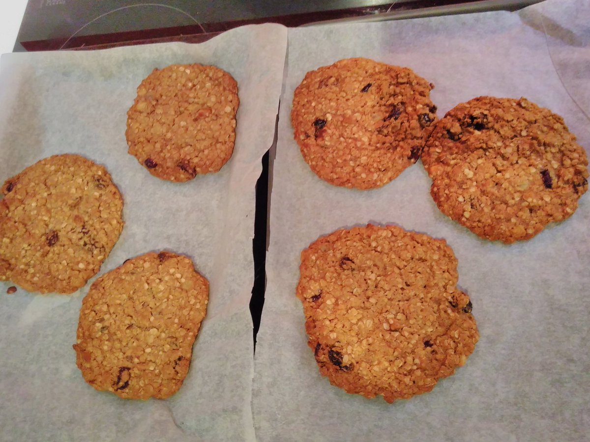 alan_winfield's tweet image. Baked some giant fruit and oat cookies because well why not. #bakingtherapy