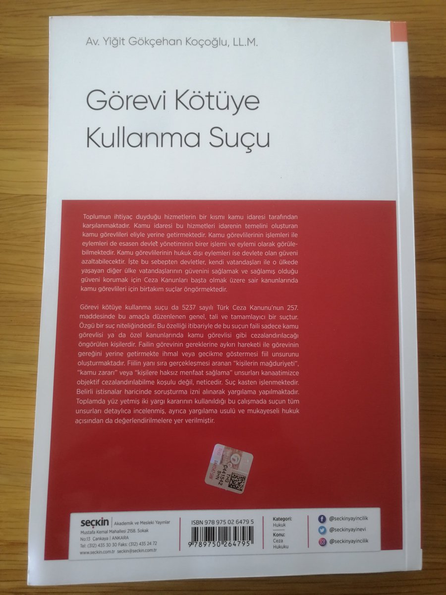 ÇEKİLİŞ
Ekibimiz üyelerinden <a href="/ygokcehank/">Yiğit Gökçehan KOÇOĞLU</a> ilk basılı eseri olan "Görevi Kötüye Kullanma Suçu" nu yayınlandı ! Biz de tweetimizi RT yapan bir takipçimize bu değerli eseri armağan ediyoruz ! Bol şans 🍀

Son Katılım: 18 Ocak 2021