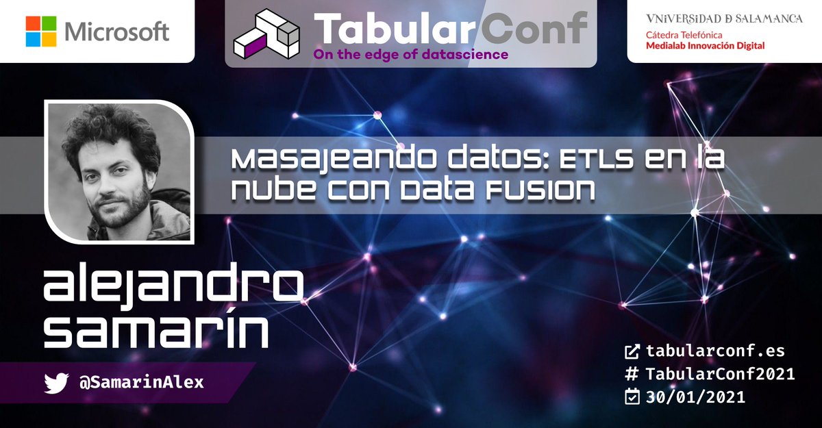 La construcción de pipelines de ingesta de datos eficientes es una tarea fundamental en la ciencia de datos, aunque a veces puede resultar tediosa...⏱️😴👨🏼‍💻

<a href="/SamarinAlex/">Alex Samarín</a> nos hablara en #TabularConf2021 de la herramienta DataFusion y como utilizarla para masajear nuestros datos 🧖