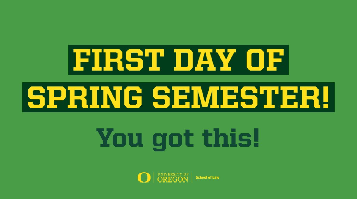 Classes are starting back up! We hope you all enjoyed your break and are re-energized for the new semester. You got this! #GoLawDucks