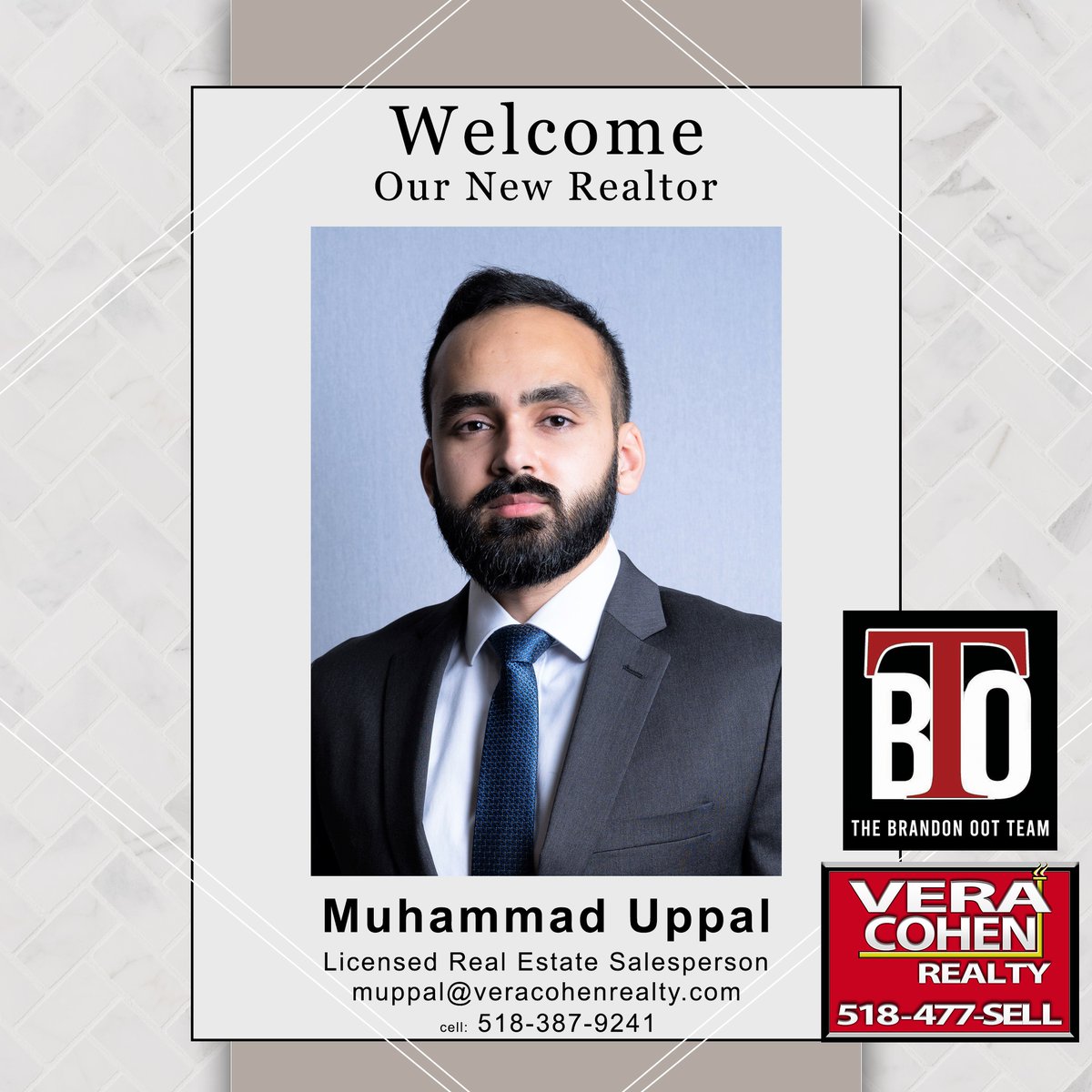 VeraCohenRealty's tweet photo. Welcome to the team Muhammad Uppal! Muhammad has been a successful real estate salesperson for the past 4 years. He is an expert in the areas of Schenectady, Niskayuna, Albany, Latham and Colonie. #veracohenrealty #realestate #realtorspotlight https://t.co/8AYC7Thi08