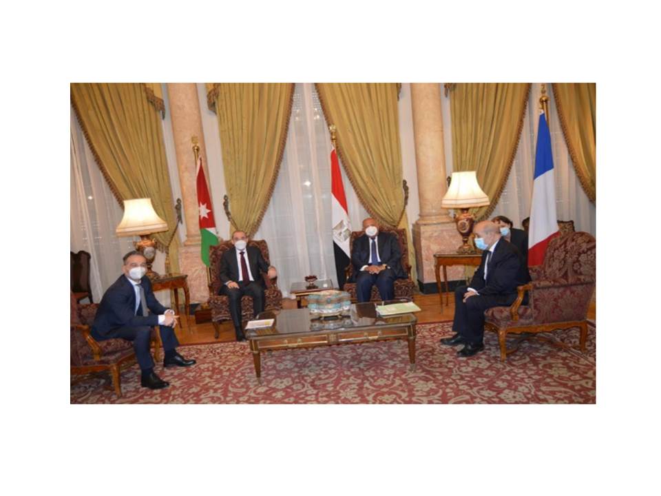 Egypt’s FM Shoukry participates in quartet meeting with Jordanian, French and German counterparts