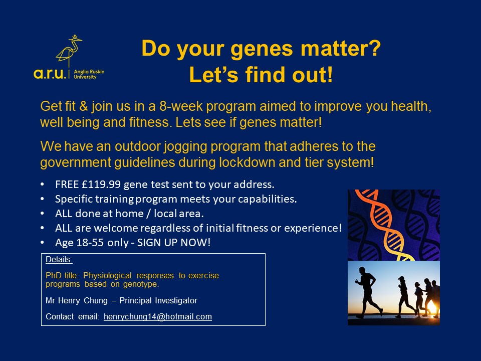 CCSES (@sesrg_aru) on Twitter photo With #lockdown upon us and the post #Christmas2020 bulge many are looking to get fitter. Here is a unique chance to undertake a supervised (online) exercise program, get your fitness tested and also get a gene test <a href="/ARU_Sport/">ARU Sport & Exercise Sciences</a> <a href="/aru_fse/">ARU Science & Engineering</a> With #lockdown upon us and the post #Christmas2020 bulge many are looking to get fitter. Here is a unique chance to undertake a supervised (online) exercise program, get your fitness tested and also get a gene test <a href="/ARU_Sport/">ARU Sport & Exercise Sciences</a> <a href="/aru_fse/">ARU Science & Engineering</a>