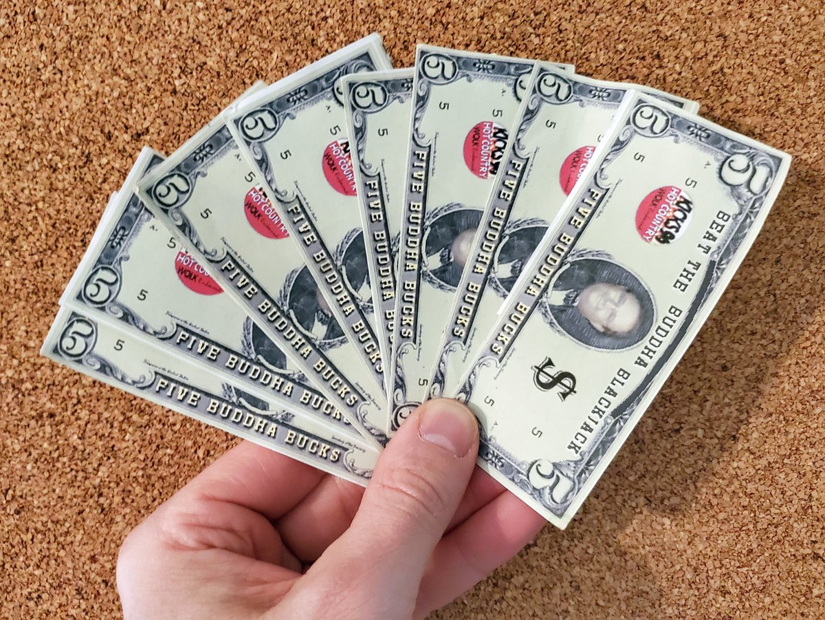 SteveBaker96's tweet photo. My Buddha Bucks bankroll. 💰💰💰💰💰 https://t.co/EHq2ATHaHx