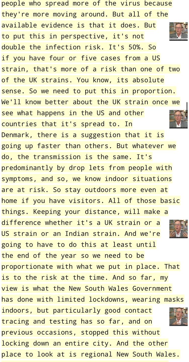 2/ He says "transmission... [is] predominantly by droplets from people with symptoms". No, that is wrong. It is mainly from people WITHOUT symptoms, which is vital to know, because that is one of the things that makes this illness uniquely infectious.