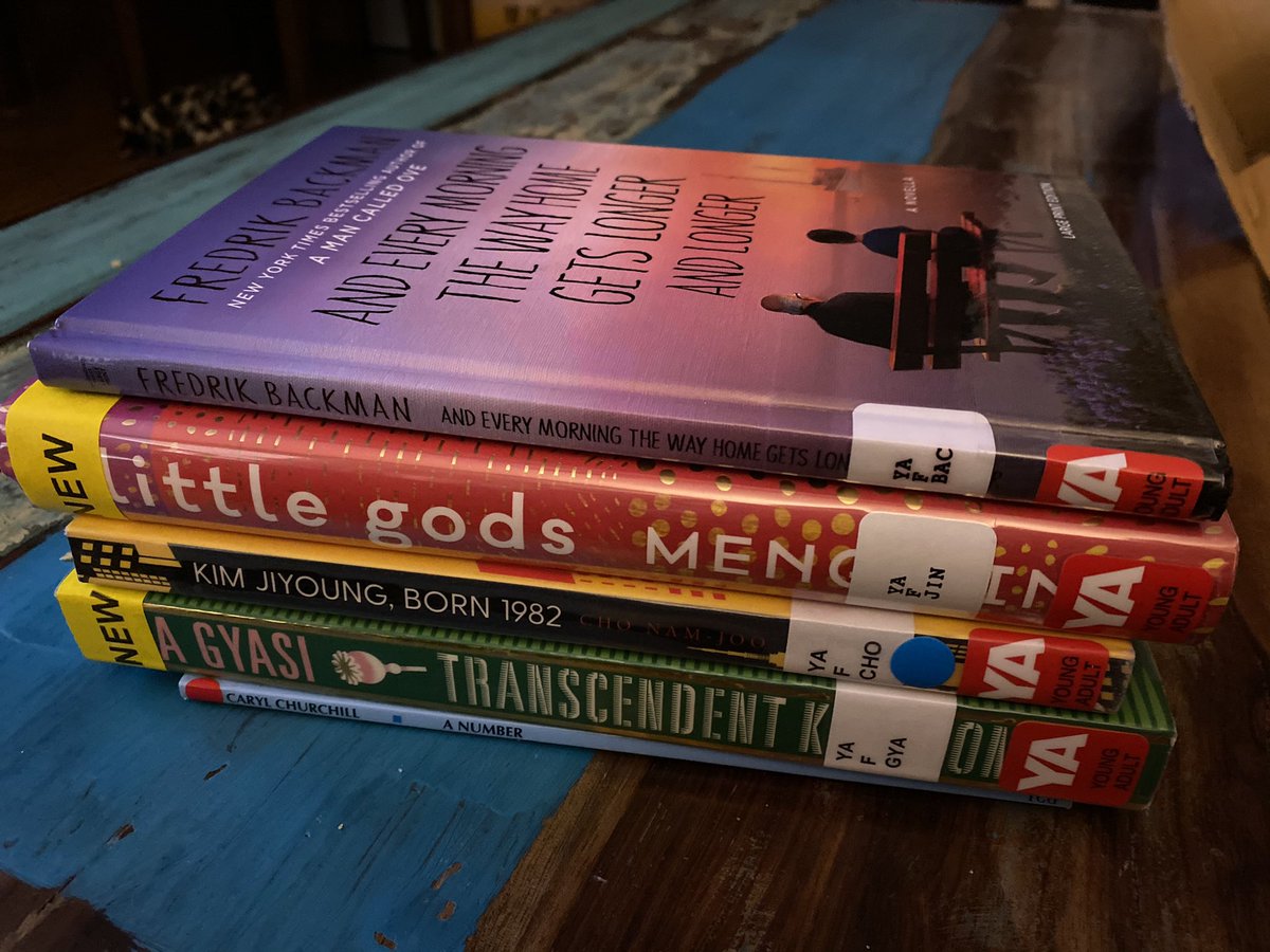 Christmas break reads heading back to the library. #YaaGyasi made me think, and <a href="/Backmanland/">Fredrik Backman</a> made me cry.