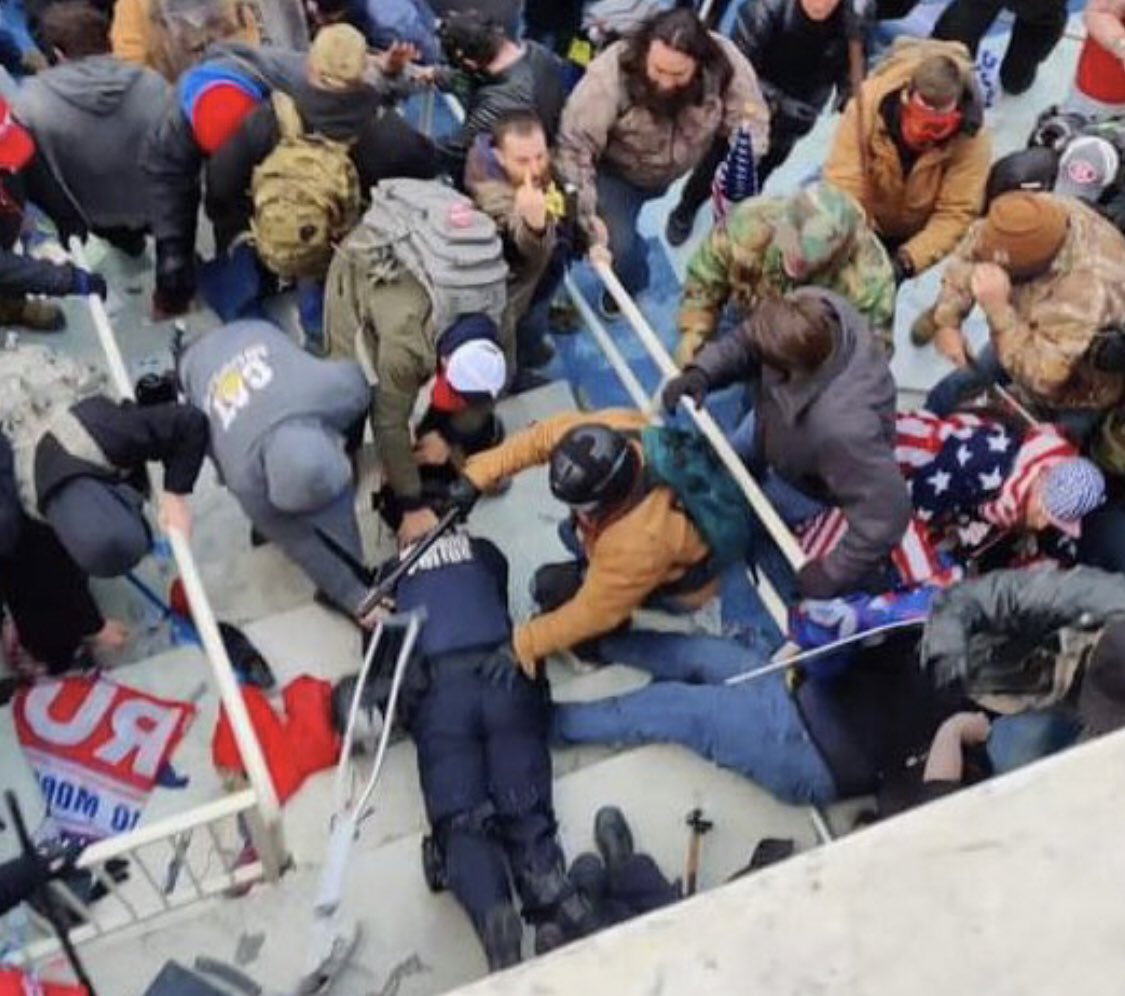 ColMoeDavis's tweet photo. .@CawthornforNC issued a call to fight &amp; the mob answered.  A Veteran/Police Officer was drug out of the Capitol &amp; beaten to death by thugs chanting “USA.”  Cawthorn must be held civilly and criminally liable &amp; expelled from Congress.

@SpeakerPelosi
@asheville
@votevets
#NC11 https://t.co/paI31gFZEj