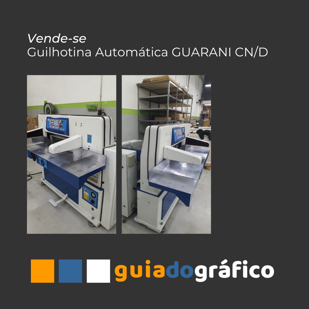 guiadografico's tweet photo. Vende-se Guilhotina Automática GUARANI CN/D | Veja o anúncio completo em: https://t.co/RPVxTEFYFl https://t.co/wrTnXokTYc