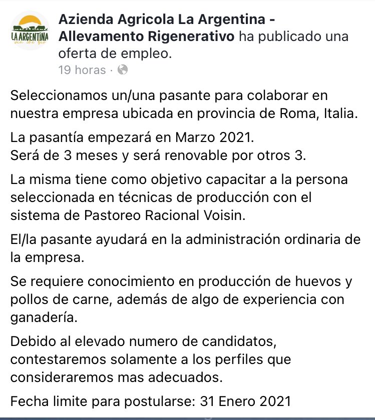 campoymedio's tweet photo. #laburos Pasantía en Roma, Italia #PRV https://t.co/Sca8fB5pPb https://t.co/iNLIErLgnV