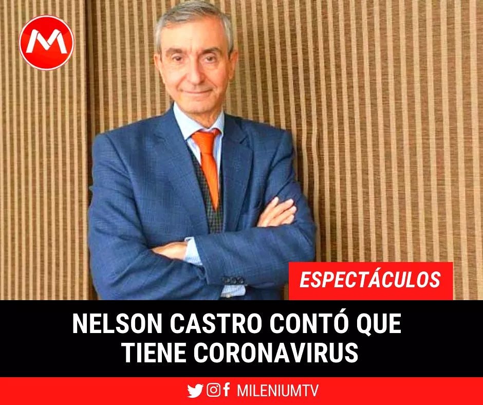 MileniumSaltatv's tweet photo. 😷El periodista aseguró que se siente bien y que se recupera en su casa.

#NelsonCastro 
#Coronavirus 
📣Ampliar info📣
https://t.co/dvOPcimwKP https://t.co/vda21Ti7uj