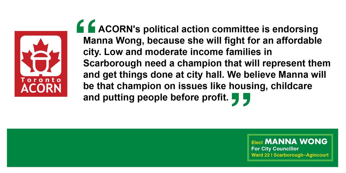 Thank you for your support <a href="/TorontoACORN/">Toronto ACORN</a> - at City Hall I’ll fight to make life more affordable for everyone in #Ward22 and work to ensure that new development projects bring more deeply affordable housing to our community #TOpoli