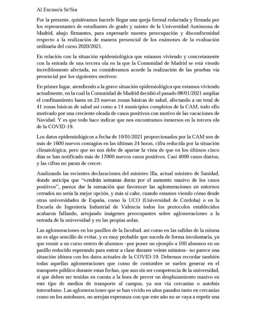 raulsaguilar's tweet photo. 🔊Los estudiantes de la @UAM_Madrid lo tienen claro, @RafaelGaresse escúchanos, queremos sentirnos seguros. 

📢Como portavoz @cefeuam he apoyado a todos los Grados de @FaculEDUAM , todos han firmado. 

⚠️Los estudiantes de Educación lo tenemos claro.
#VergUAMza #ExamenesOnlineYa https://t.co/BXsvld931u