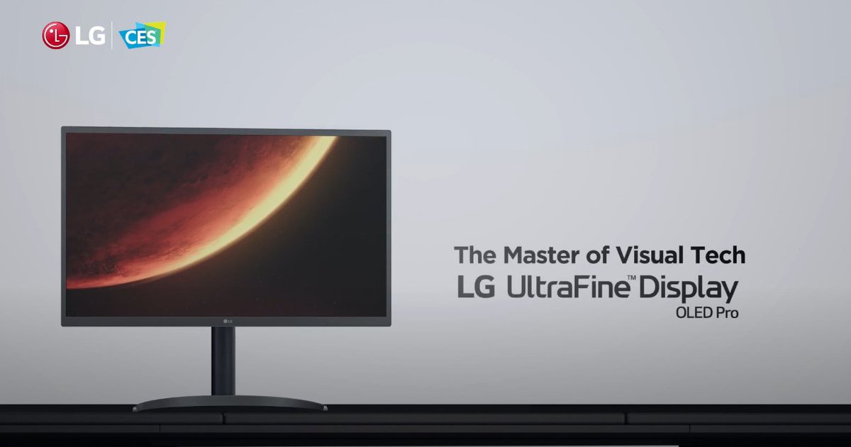 LGUS's tweet photo. #LGUltraFine OLED Pro – a beautiful 4K display with individual dimming for every one of its over 8 million pixels. #LGCES2021 https://t.co/Up6rgIITS4